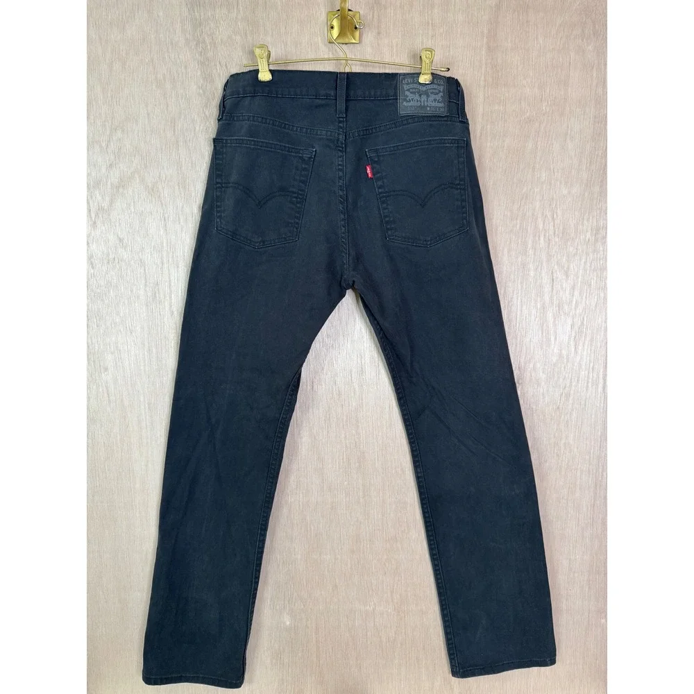 Levis 513 Slim Straight Jeans Mens 31x30 Black Denim Pants 513-0590